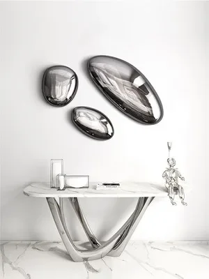 Nn Stainless steel water drop cobblestone mirror, wall decoration, soft decoration for hotel, restaurant, office, sofa, new