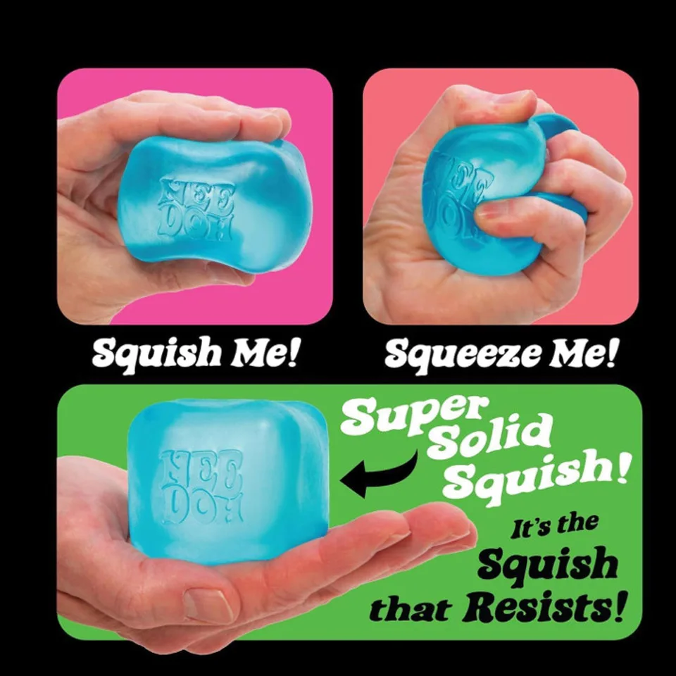 Schylling Nee-Doh Nice Cube Sensory Squish Toy, Stress Relief Squeeze Fidget Cube, Colorful Gift for Kids and Adults view 6