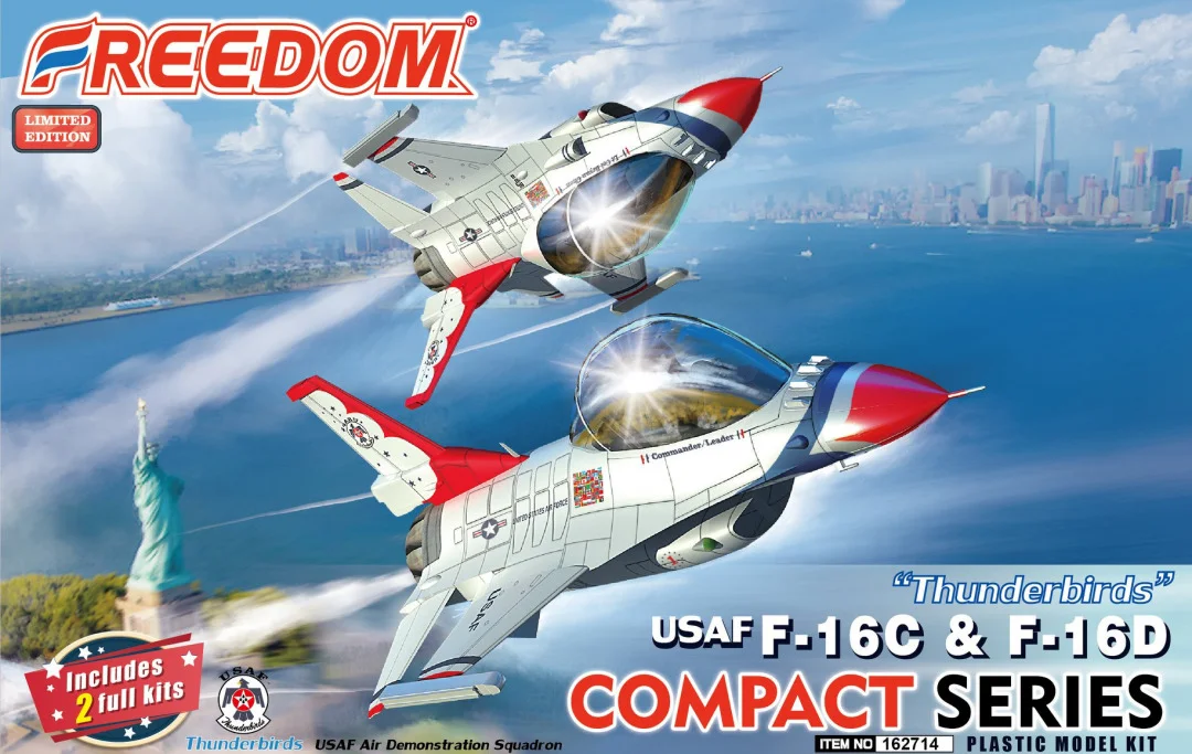 Freedom Compact Series  162714 F-16 C&D US Air Force Thunderbird Flight Show Team assembly Scale Model Kit·