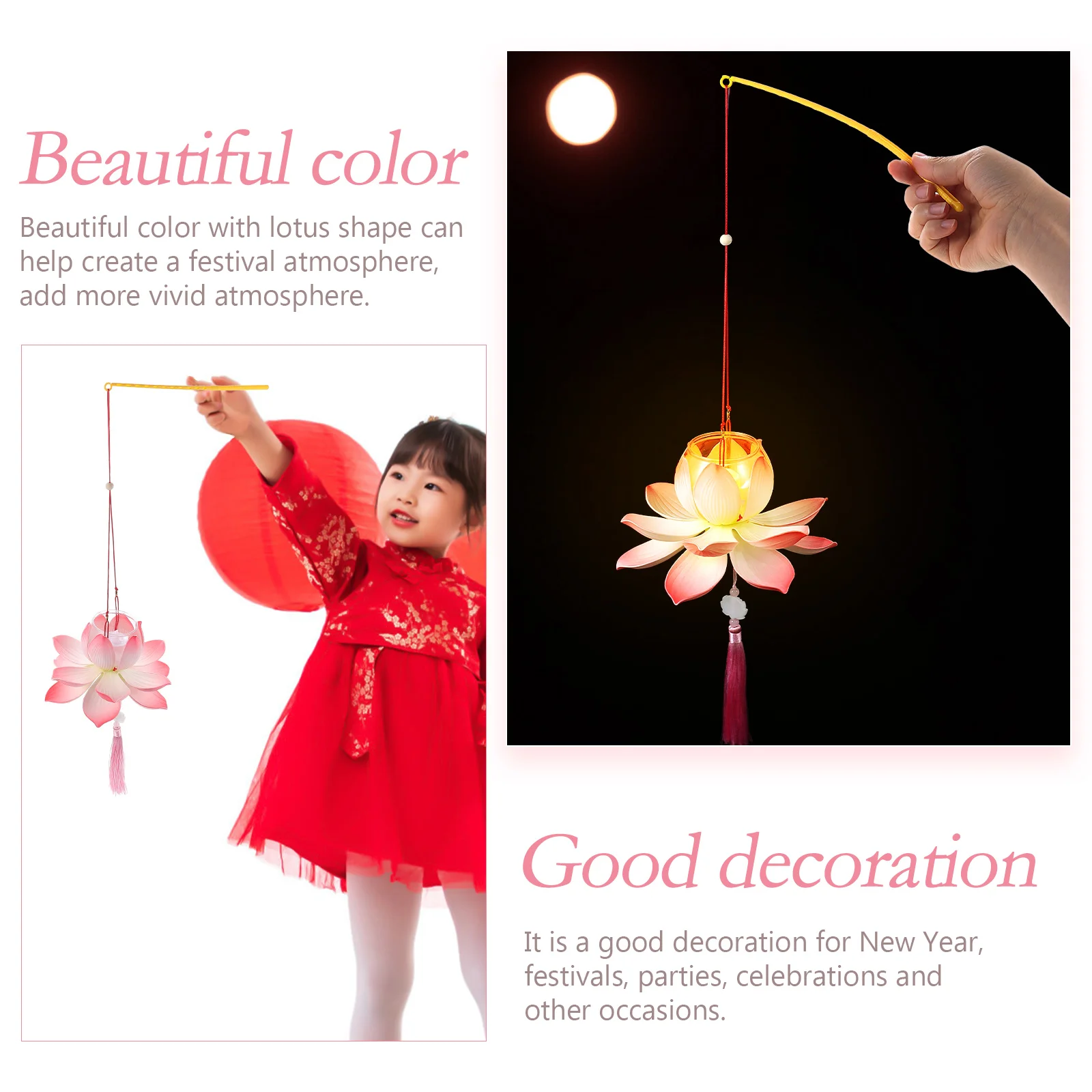 

1 Set Diy Lotus Lantern Material Kit Festive Handheld Lamp For Party Decoration Outdoor Lighting Lantern Making Tool Kids Art