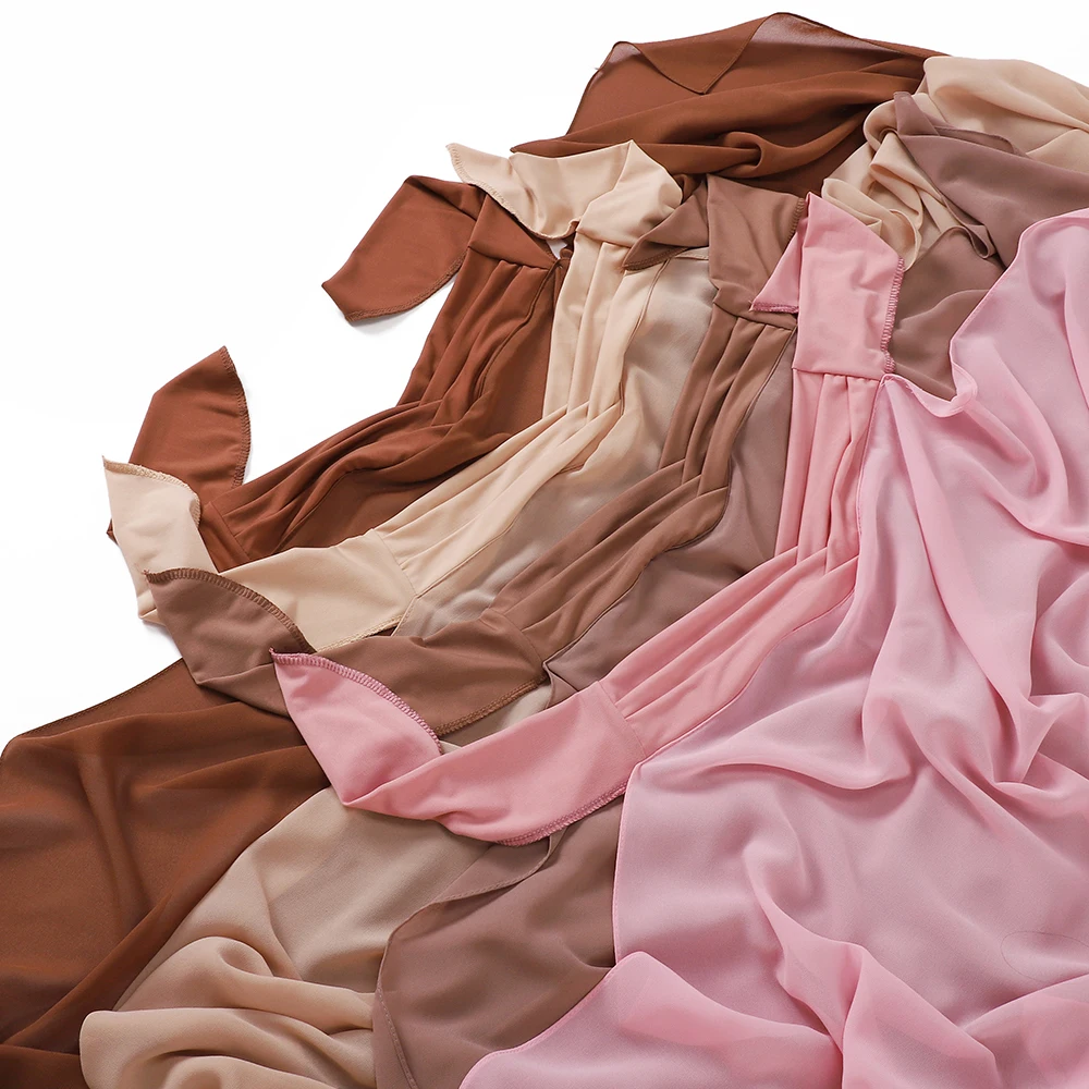 Muslimischer Kreuz-Krawatten-Chiffon, sofortiger Hijab, guter Stichschal, weicher Turban, schlichtes Stirnband, Wraps, Foulard-Schals, Lieferant – Detail 8