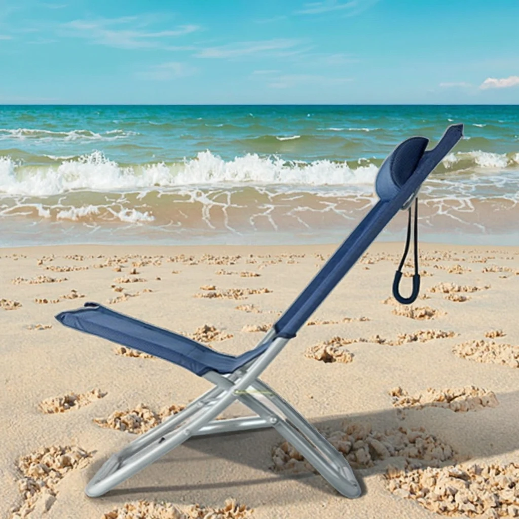 3Y Portable Lazy Chair for Adults Thickened Metal Folding Nap Chair with Backrest Balcony Beach & Park Use  كرسي رحلات