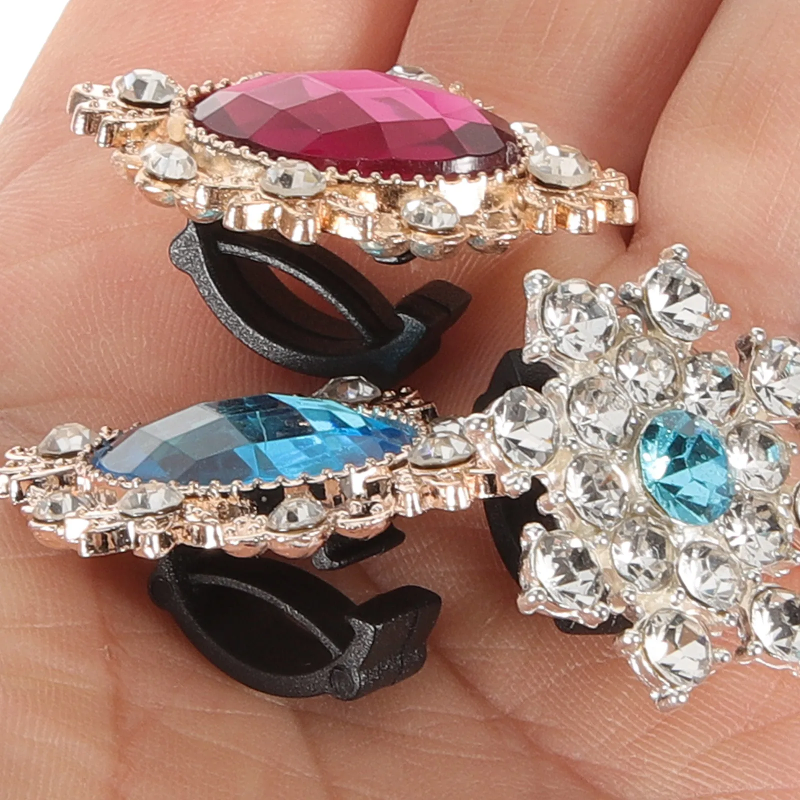 

6pcs Rhinestone Shoe Clips Accessories White Square Blue Purple Decorative Embellishments for Pumps Heels