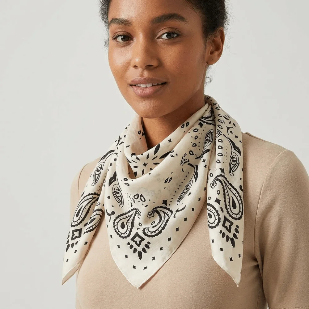 

Thin Square Scarf Breathable Large Small Scarves Korean Style Scarf Hair Band Cashew Nut Print Silk Scarf Clothing Accessories