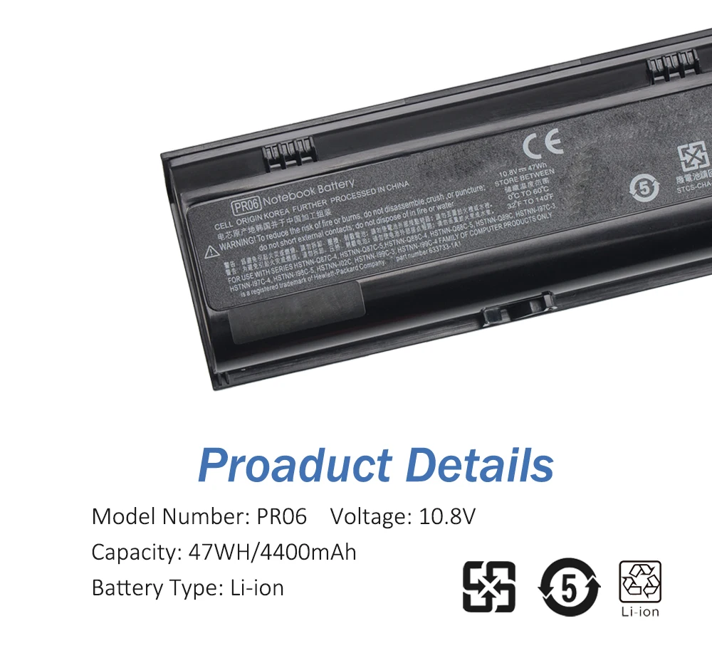 ETESBAY-Batería de ordenador portátil PR06 PR09, 47WH, para HP ProBook 4330S 4331S 4530S 4540S 4535S 4430S HSTNN-DB2R 3ICR19/66-2