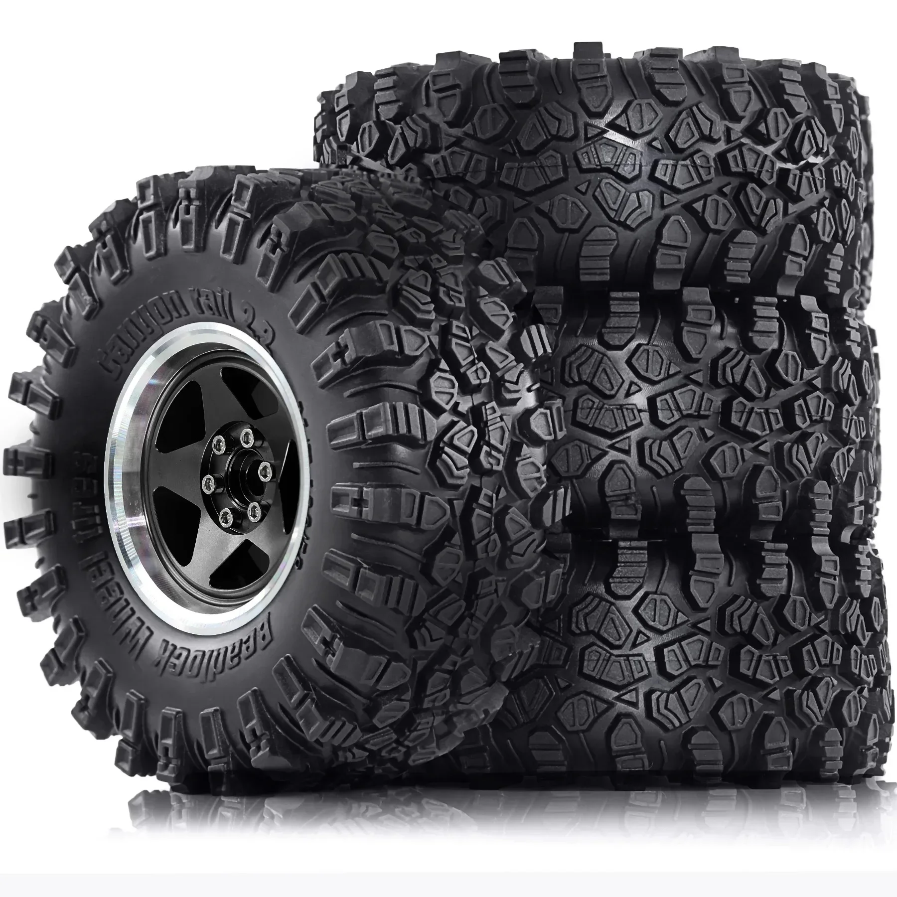 Wielen en Banden Hoge Zachte Kleverige Modder Slingers Banden & Aluminium Velgen Hex 12mm voor 1/10 TRX4 RC Crawler 2.2 Beadlock
