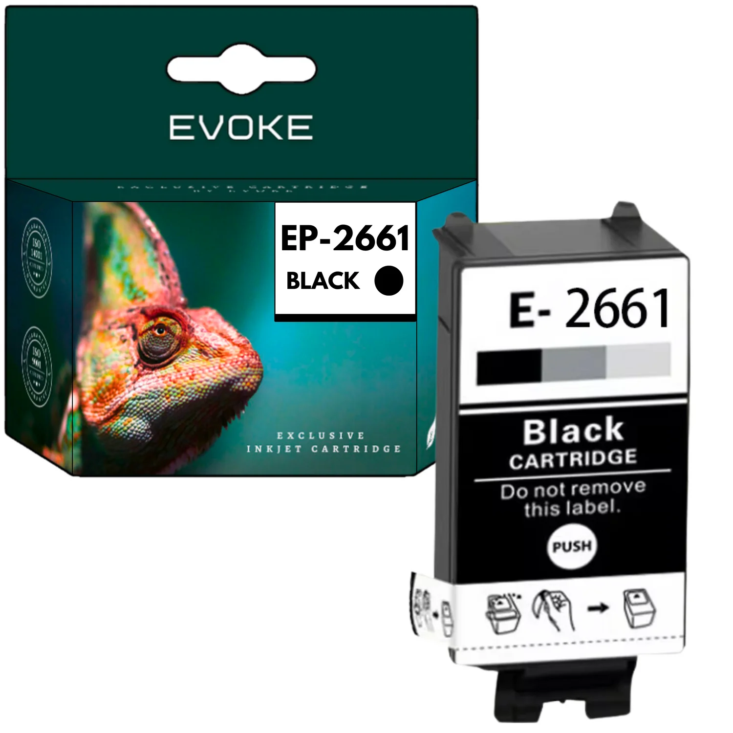 Evoke Compatibele Inkt voor Epson 266 T2661 C13T26614010 Zwart 6 ml 250 Pagina's Workforce Wf-100W 110W