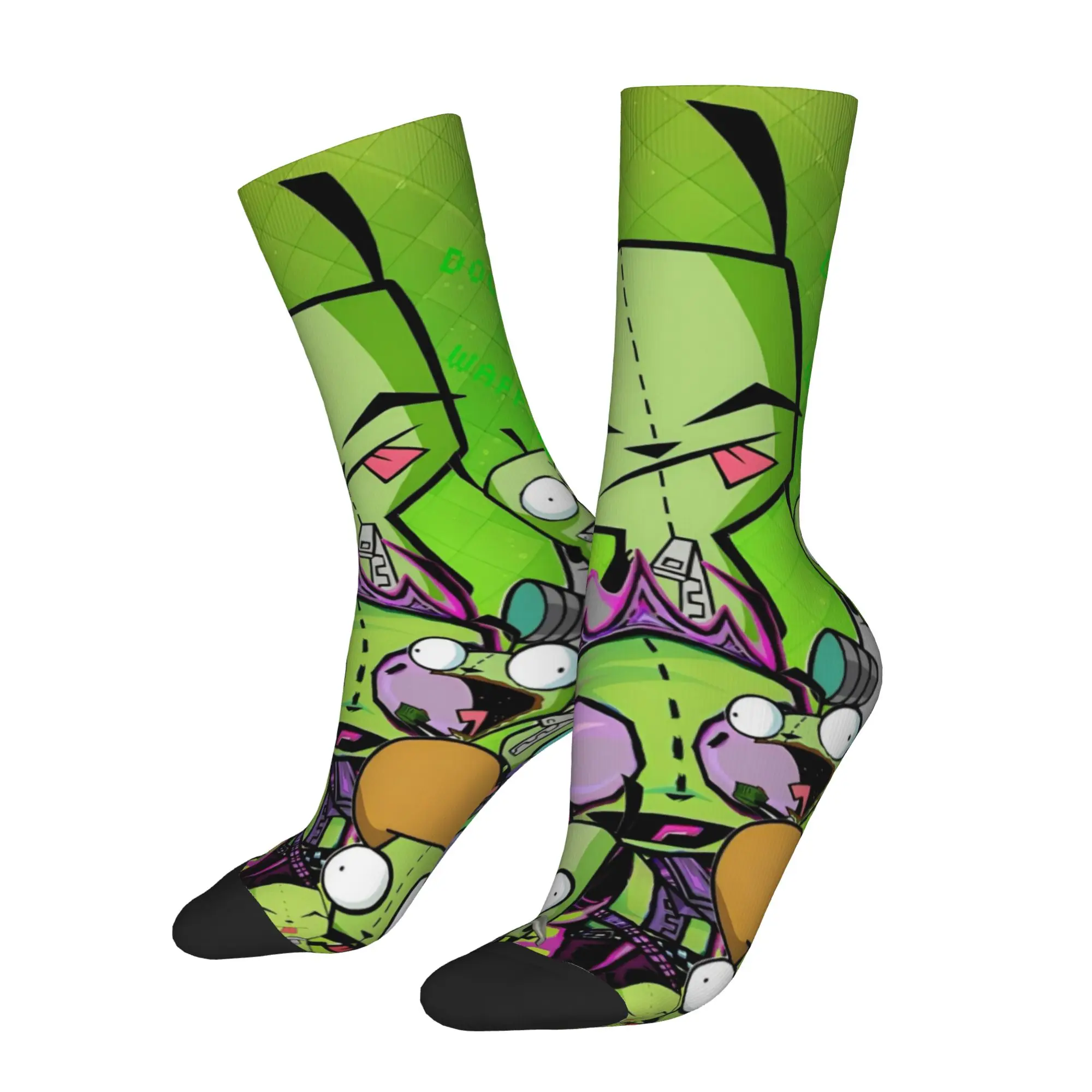 New Male Men Socks Novelty Kawaii  Cartoon Invader Zim Sock Polyester  Sport Women's Sock Spring Summer Autumn Winter