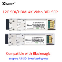 Xicom 12G SFP+ Optical Fiber Module 20km SDI/HDMI 4K Video BIDI LC Simplex Support ASl Broadcasting Compatible with Blackmagic