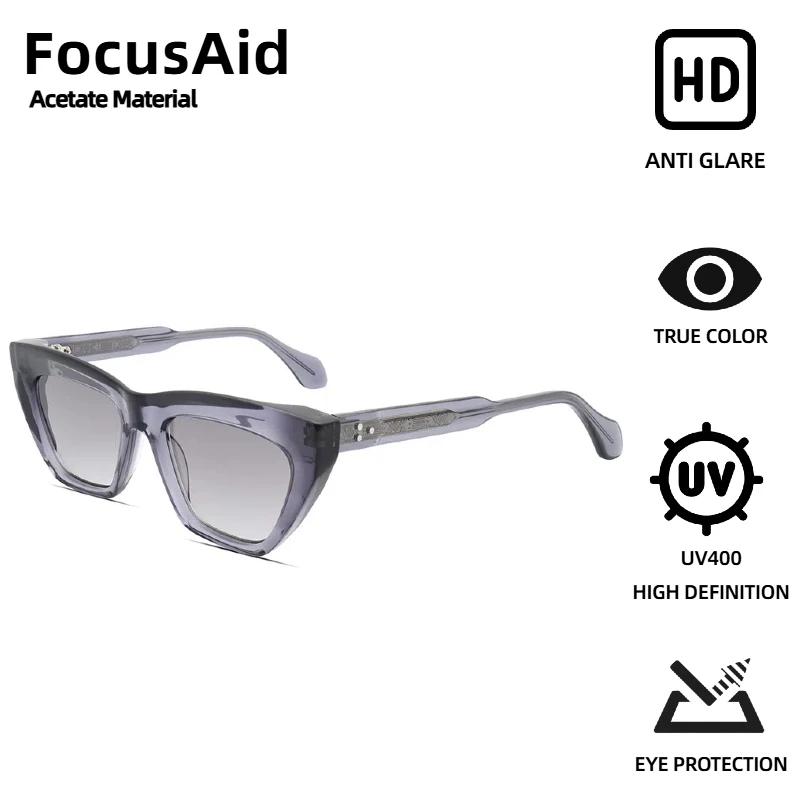 

FocusAid Classic Vintage Fashion Women Square Sunglasses Men Handmade Designer Brand Acetate Sunglasses UV400 Gafas De Sol Mujer