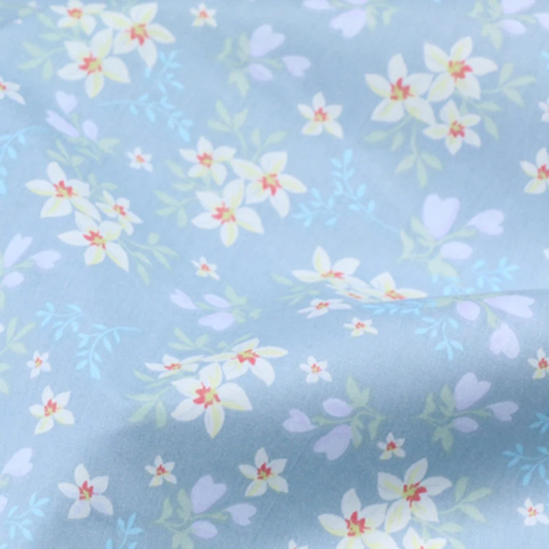 160x50cm Printing Fresh Floral Twill Cotton Fabric DIY Children\'s Wear Cloth Make Bedding Quilt Decoration Home 180g/m D30