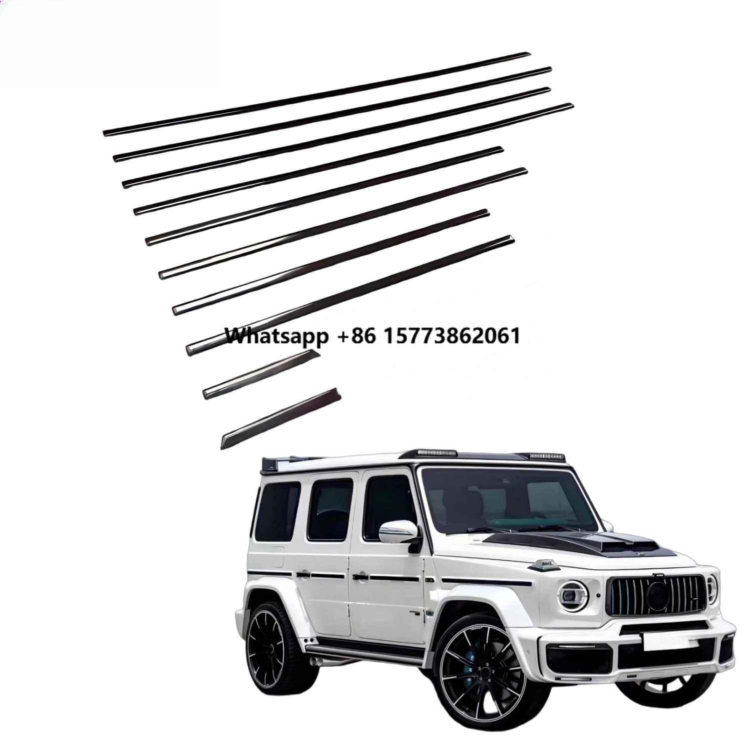 Car Accessories Compatible for  G63 G500 W464 2019-2024 Real Carbon Fiber Exterior Body Waistline Decorative Strips