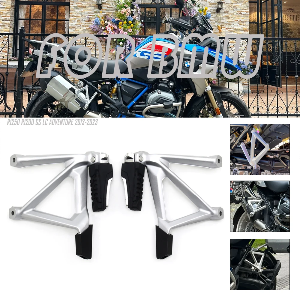 R1250GS R1200GS Rear Passenger Footpegs Kit Footrests Foot Rest Bracket For BMW R1250 R1200 GS LC Adventure R 1200 GS 2013-2023