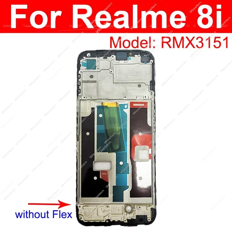 Bisel de marco frontal LCD, cubierta de repuesto sin Flex para Realme 3, 5, 6, 7, 8 Pro, 5i, 6i, 7i, 8i, 6S, 4G, 5G