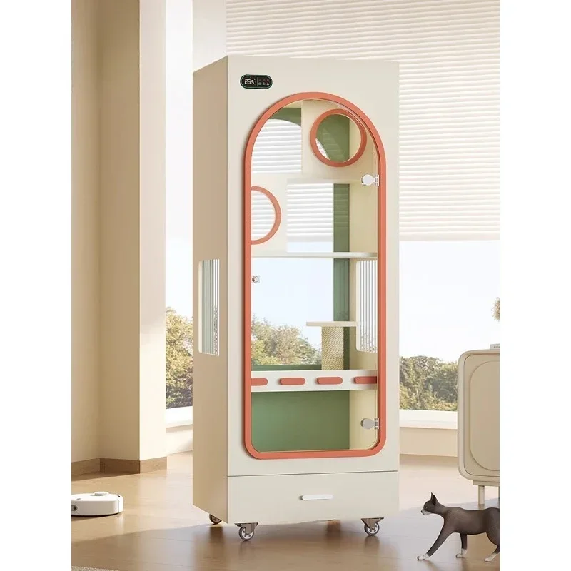 

Thermostatic cat villa does not occupy an area, smart cat cabinet with fresh air, small apartment cat cage, household in