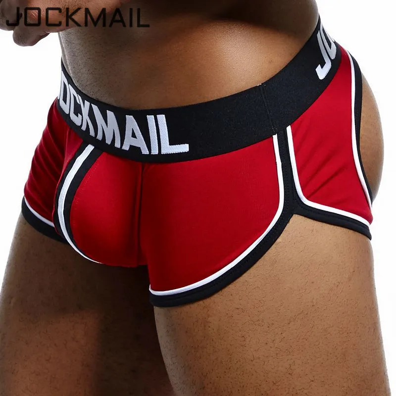 Jockmail cueca masculina sexy, cueca jockstrap respirável cueca gay cuecas caixa de algodão cuecas masculinas cintura baixa tanga fio dental