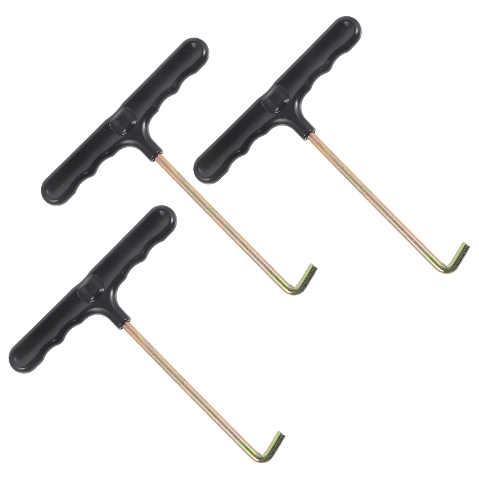 

3 Pcs Skates Shoe Laces Hook Tightening Hooks Roller Shoelace Puller Durable Pullers Tool Black T-shaped