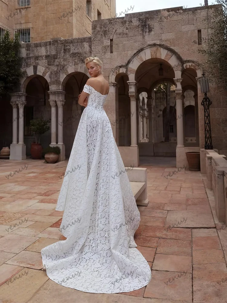 Exquisite Wedding Dresses A Line Lace Bridal Gowns Off The Shoulder Robes For Formal Party Elegant Vestidos De Novia Customized