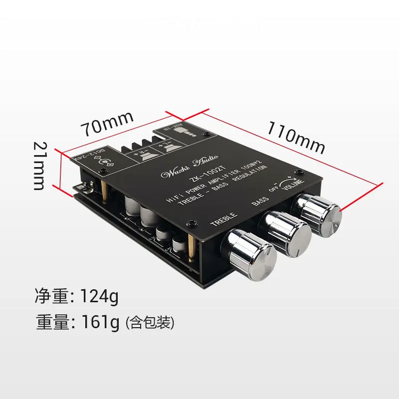 

1002T upgrade APP 100W * 2 high and low tone Bluetooth 5.0 power amplifier board module