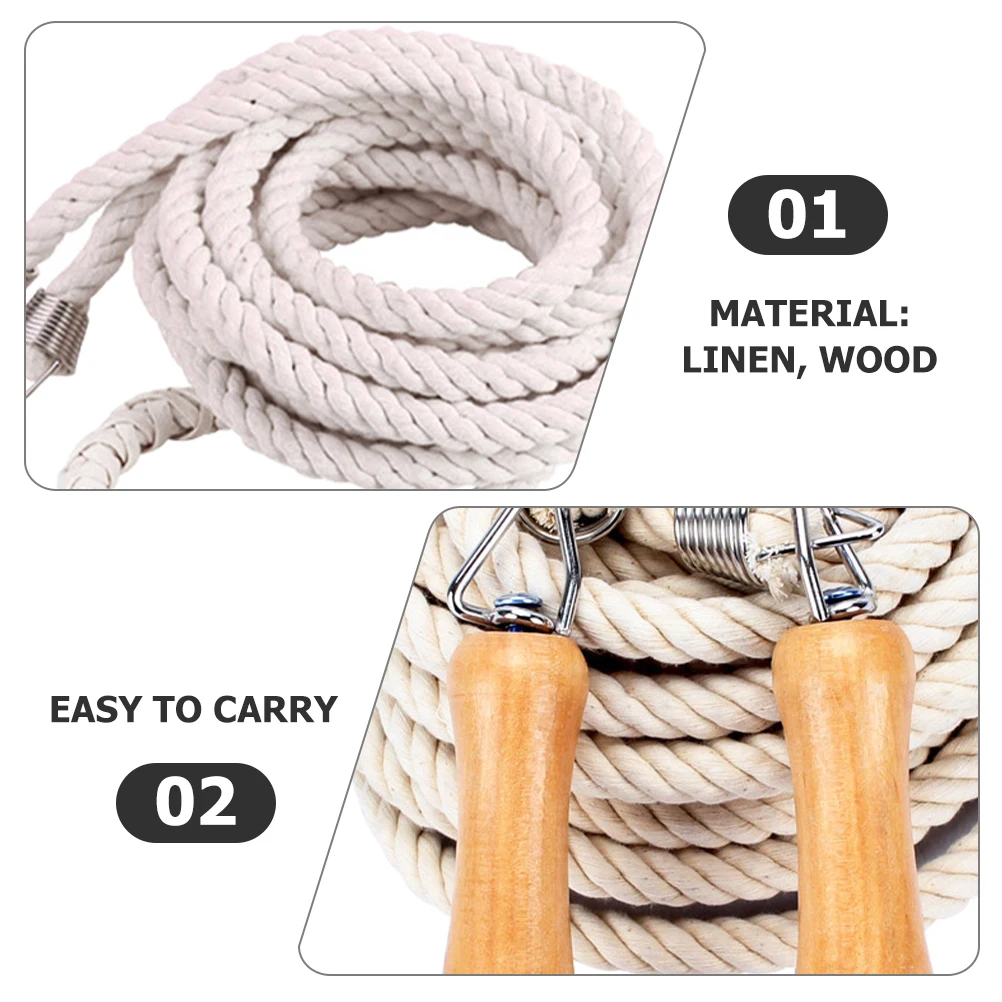 

Multiplayer Jump Ropes For Fitness Sports Skipping Exercise Wooden Handle Durable Wear-Resistant Rope Indoor Outdoor Workout