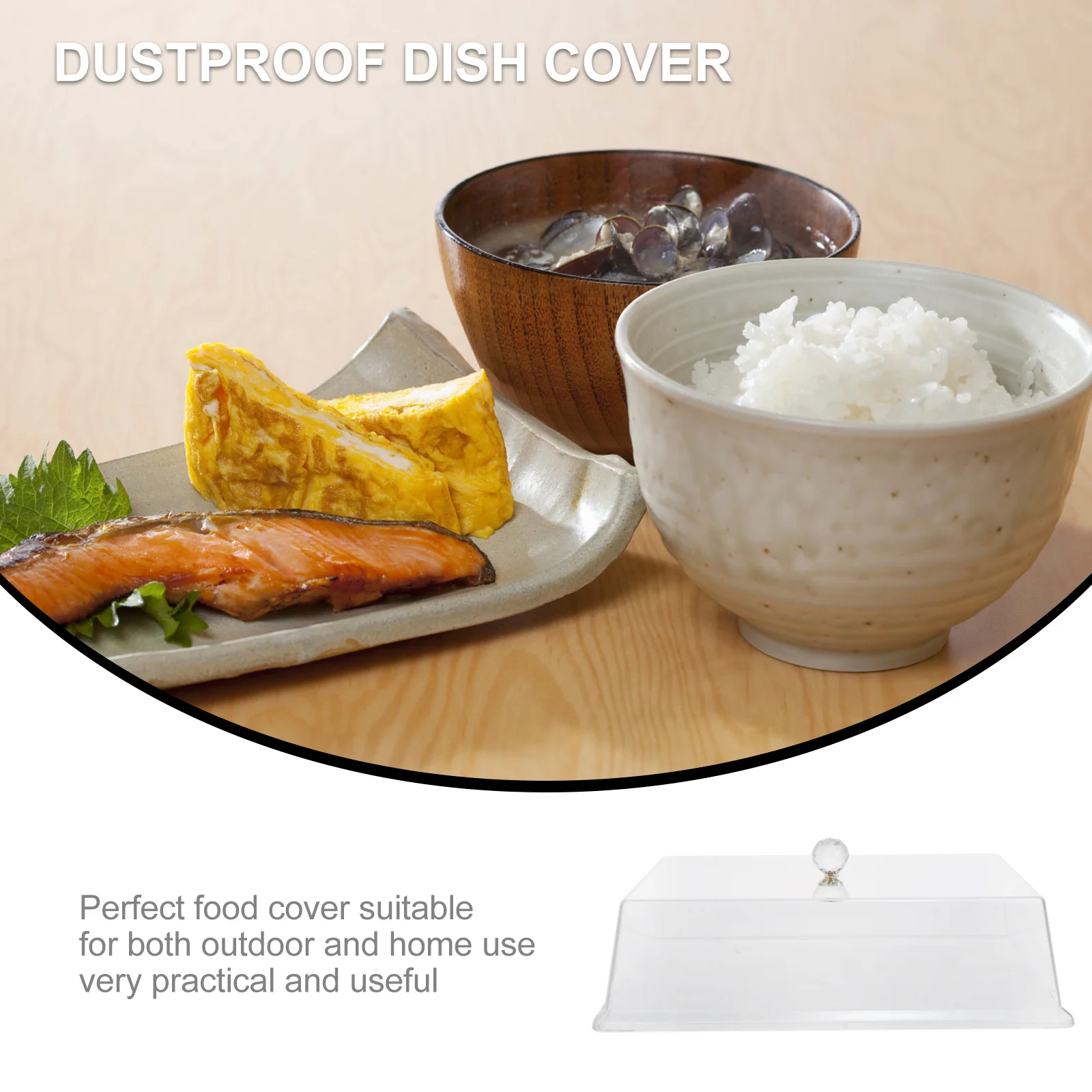 

1Pcs Dustproof Insulating Food Cover Clear Rectangle Cake Protector Food Fresh Preservation Cover for Kitchen Home Outdoor Use