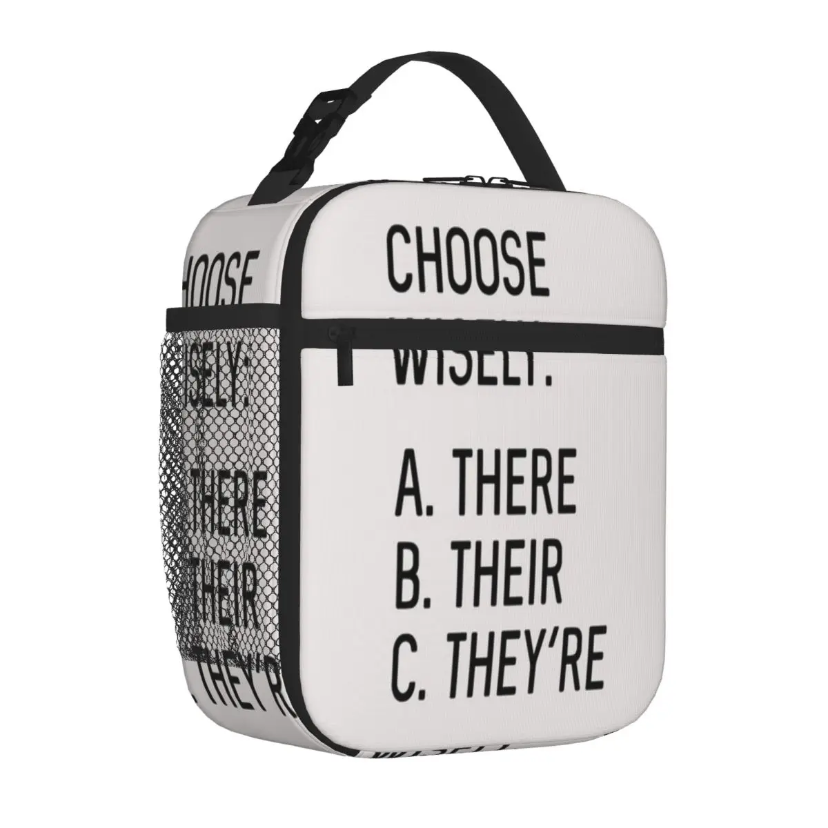 Bestselling Choose Wisely A There B Their C They Re Bold Color Food Cooler Bag Cruise Travel Durable Lunch Bag