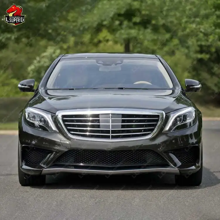 S63 style Full Set Body Kits For Mercedess bensz S Class W222 PP Material Front and Rear Bumpers Side skirts Grills