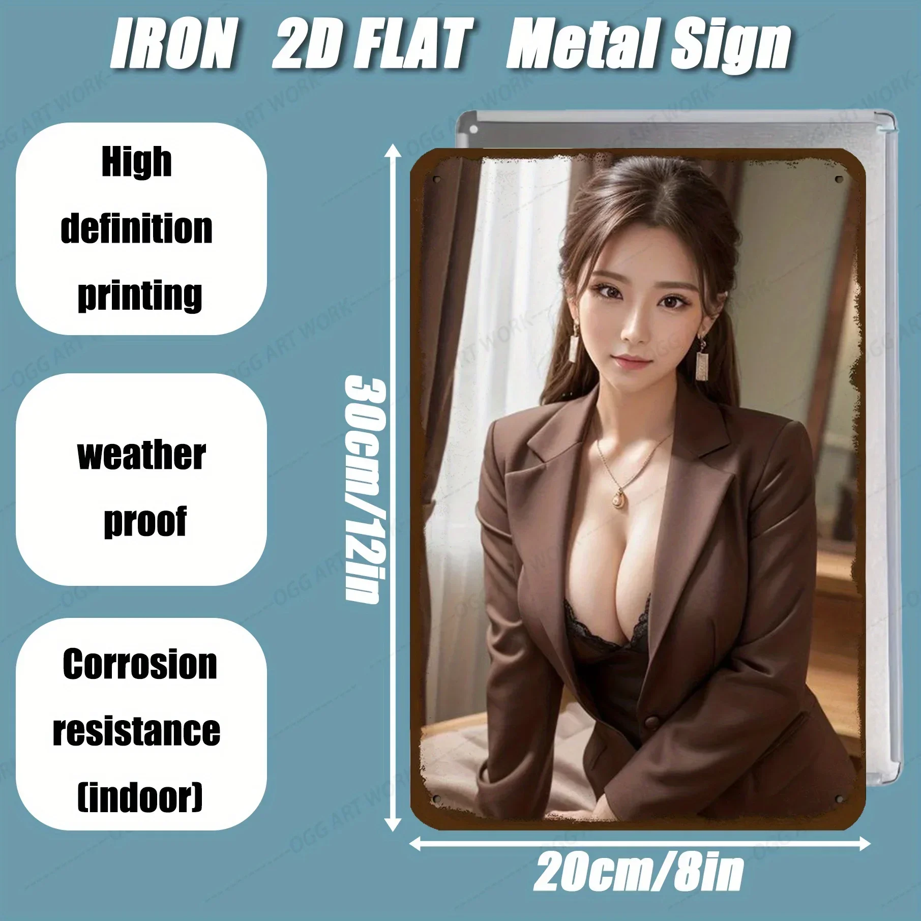 

Elegant Lady Metal Wall Art Vintage Iron Sign Home Office Decor