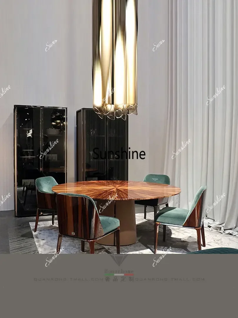 Light luxury household modern ten-person round dining tableT*