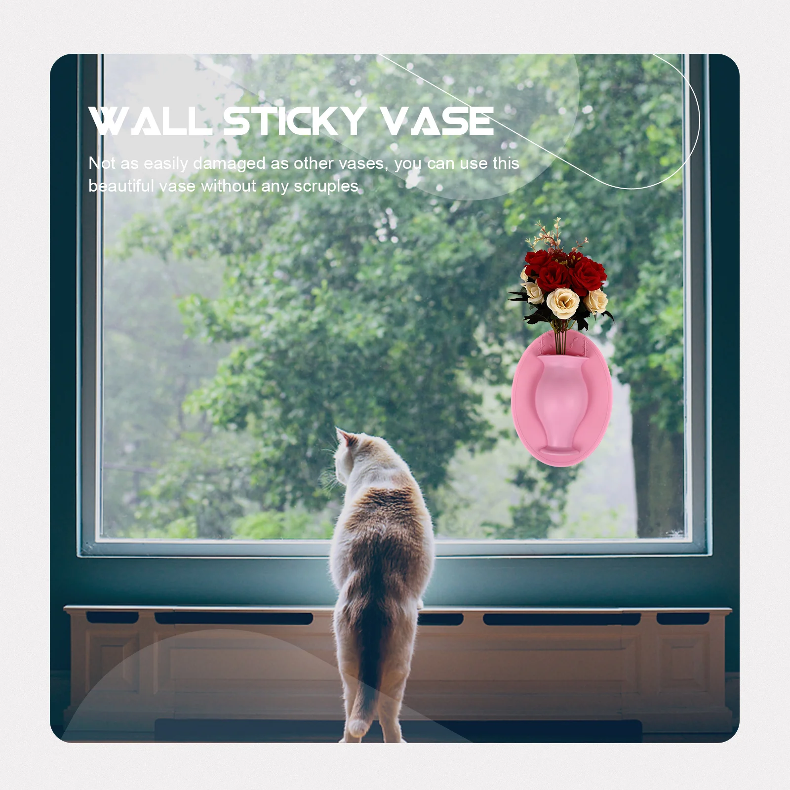 

Sticky Silicone Hanging Reusable Mounted For Home Decoration Flower Plant Decorative Vase Wall Flower Pot Silicone Vase Ornament