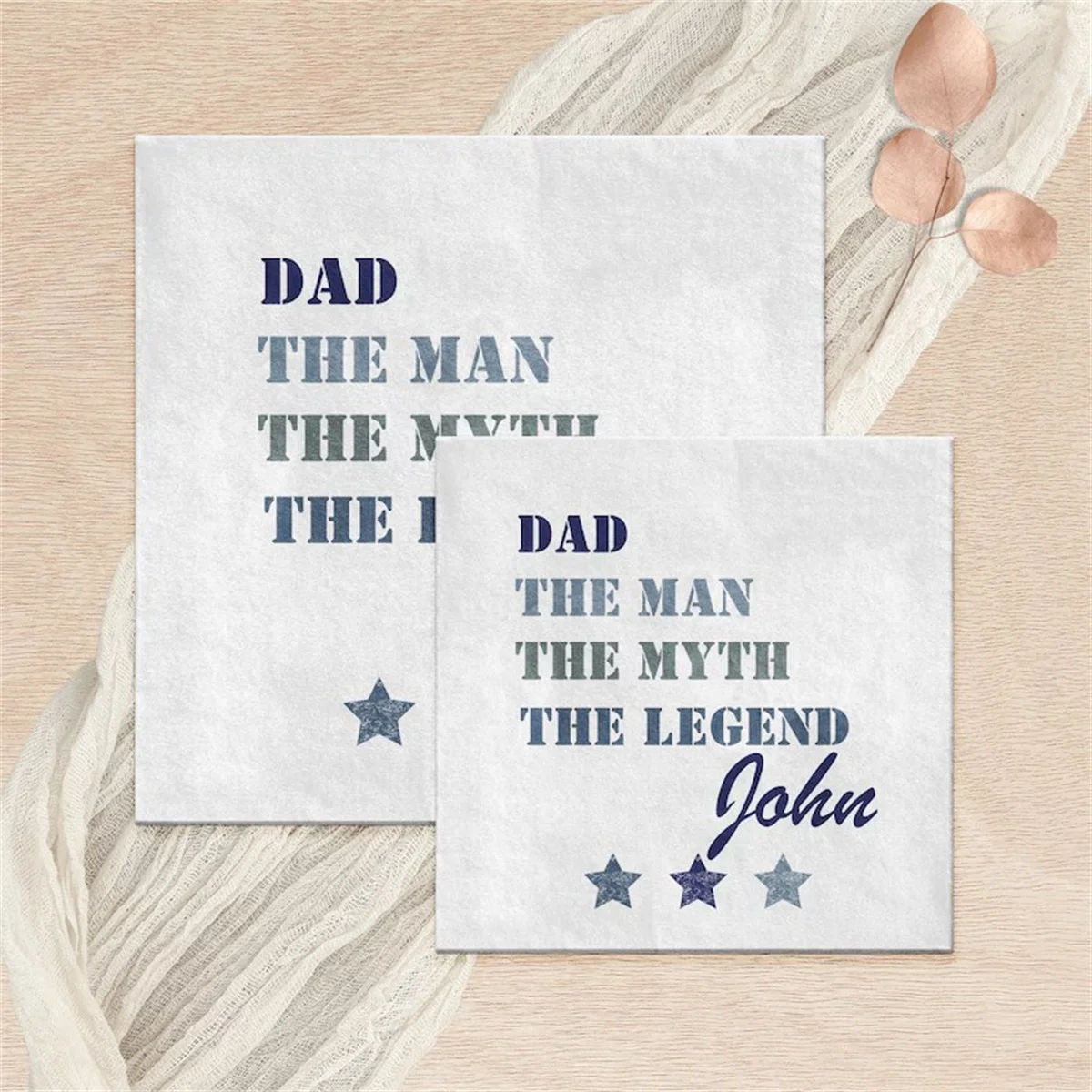 50 PCS Custom Napkins for Dad - The Man the myth the legend | Personalized Dad Napkins for fathers day or birthday | Party for D