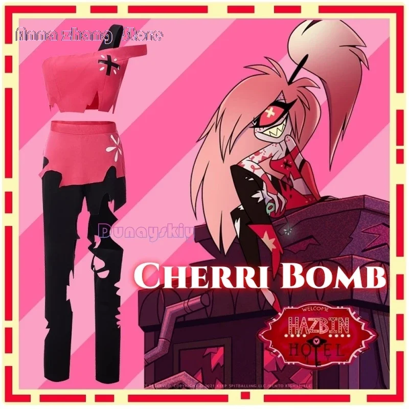 

Anime hazbin cosplay costume clothes uniform cosplay cherbomb daily Hotel outfit Halloween party sexy women set Cherri Bomb