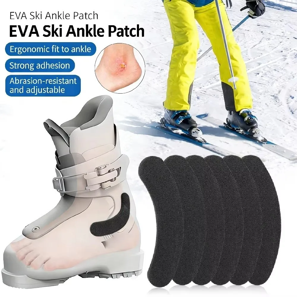 Self-Adhesive Gel Pad for Ski Boots Shock Absorption Soft Foam Ski Boots Ankle Pad Curved Design Anti-Rub