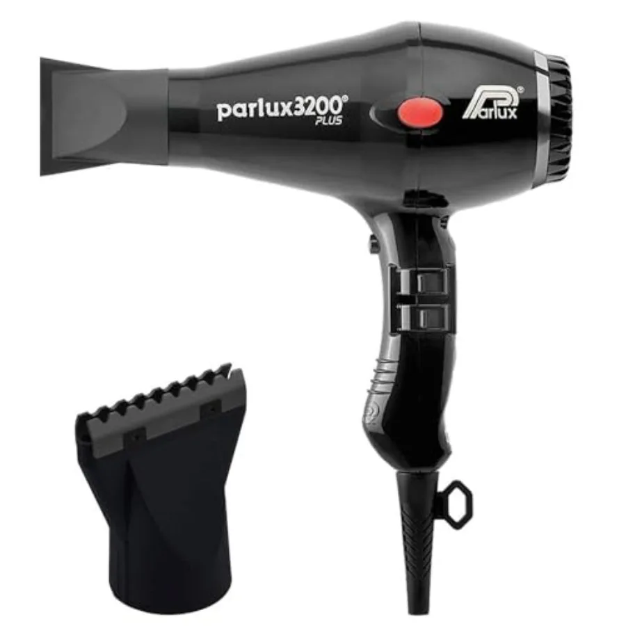 

Parlux 3200 Plus Black Hair Dryer + Hot Blow Attachment Bundle Professional High-Speed Ionic Blow Dryer for Fast Drying Frizz-F