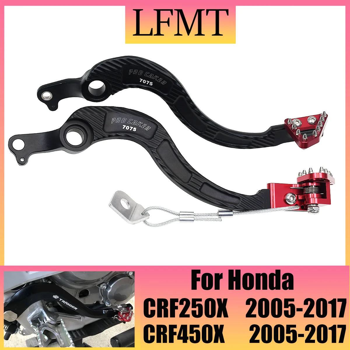 

Motorcycle CNC Aluminum Forged Rear Brake Pedal Lever For Honda CRF 250X 450X 250 450 X 2005-2017 CRF250X CRF450X MX Motorbike