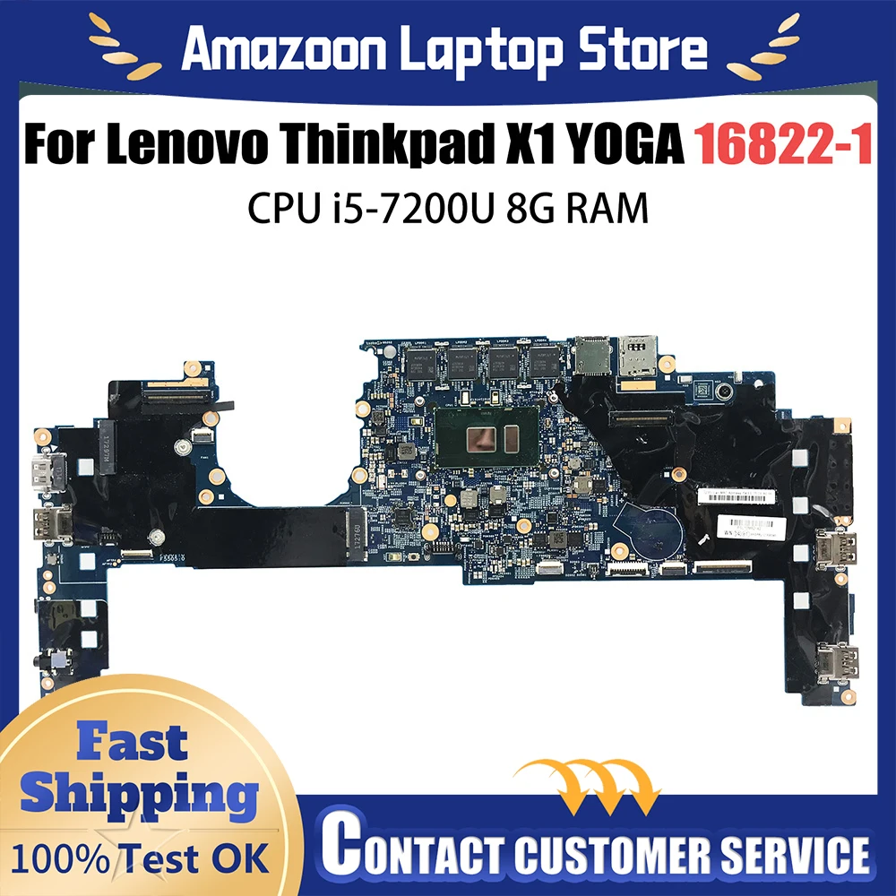 

For Lenovo X1 YOGA Laptop Motherboard 16822-1 i5 i7 01AX856 01AX853 01LV172 01AX846 Mainboard Thinkpad Yoga 2nd Gen 14206-1
