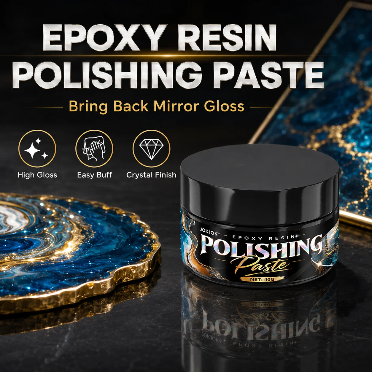 Epoxy Resin Polishing Kit Luster Restoration Cream Epoxy Scratch Polishing Compound for Homeowners Beginners Art Projects Table