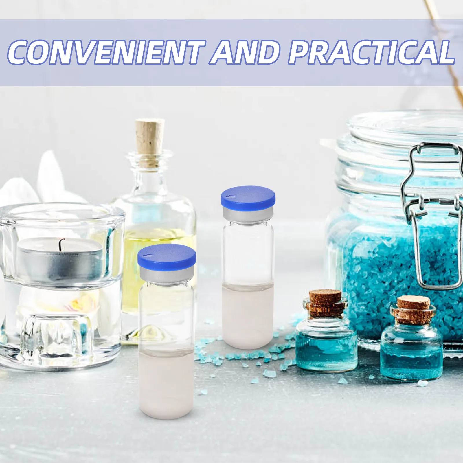 20 viales pequeños de vidrio de 12 ml con tapas, viales transparentes para muestreo de líquidos, para almacenamiento de medicamentos, lociones, sueros y polvos en laboratorio