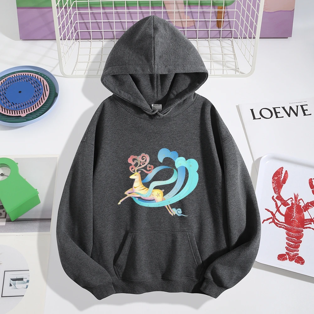 

Утолщенная флисовая толстовка с капюшоном, осень-зима, девятицветная серия оленя, женская толстовка, мужская толстовка Metaphysics