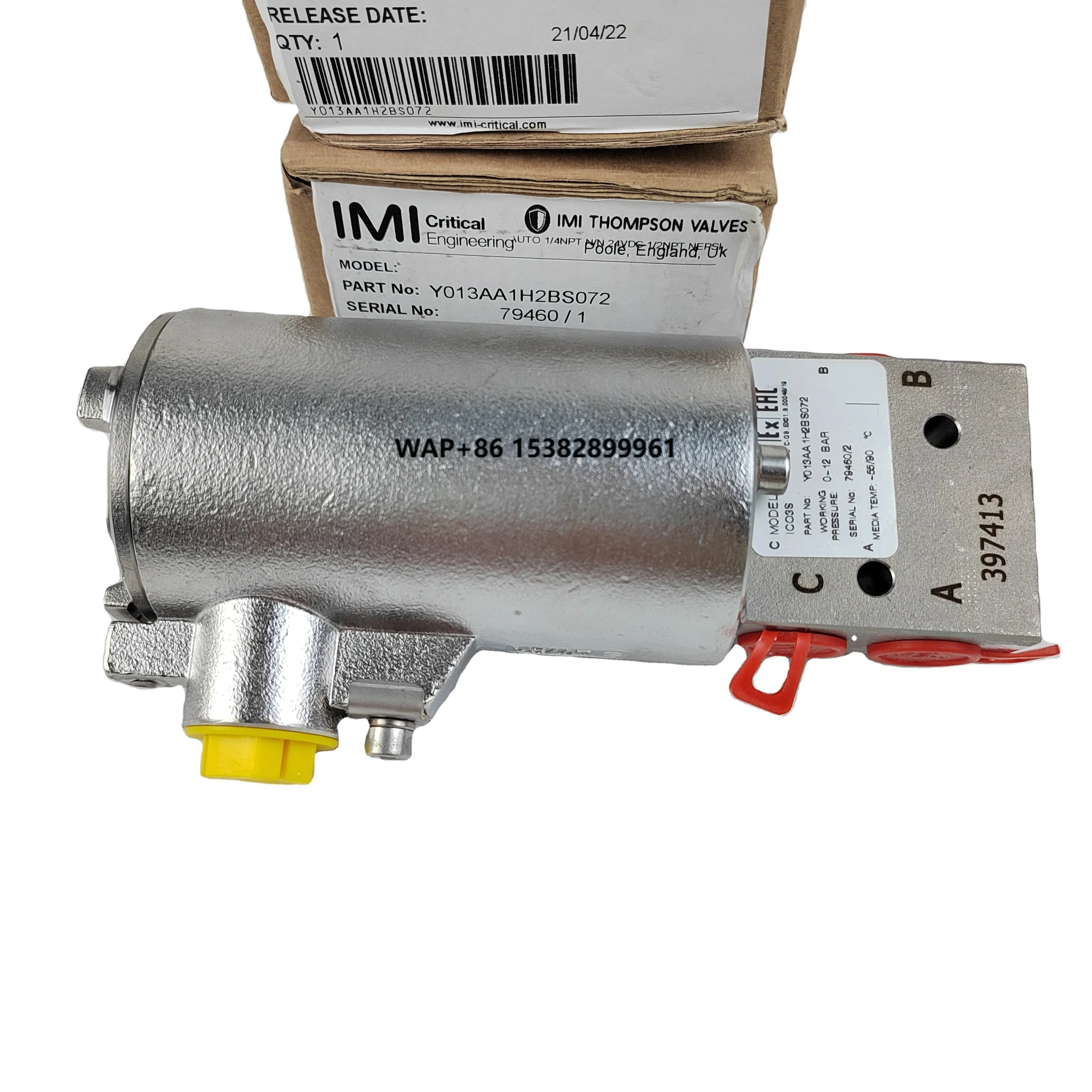 

Direct Solenoid Operated ICO3S Y013AA1H2BS for Herions Maxseal Norgren Valves