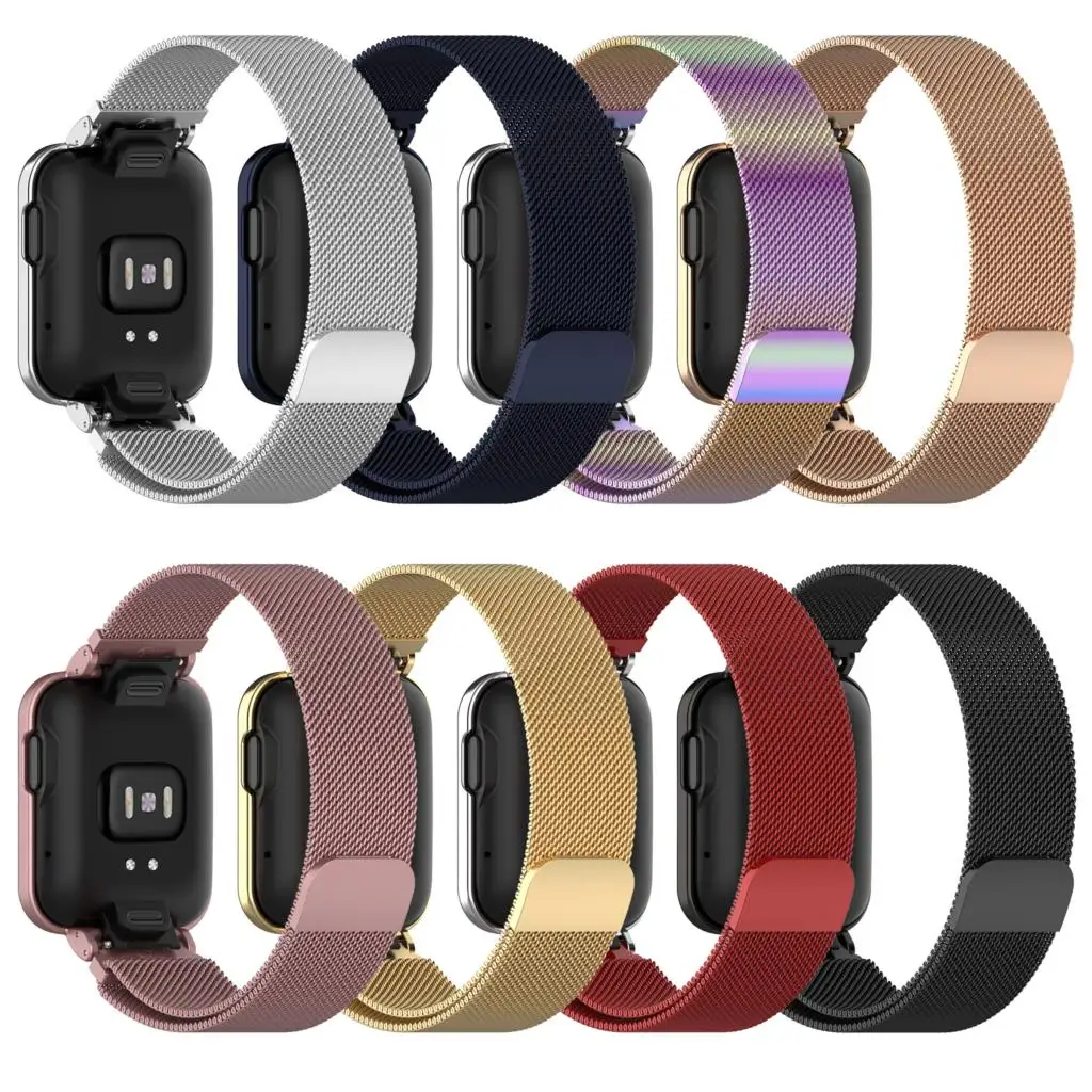 Milanese Loop untuk Xiaomi Mi Watch Lite Strap Metal Magnetic Band Redmi Watch 2 Lite/Redmi Watch 1 2/Horloge 2 Gelang + Case