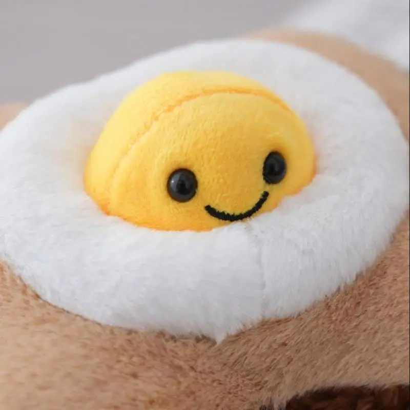 Leuke leuke simulatie voedsel toast gebakken ei pluche pop hanger rugzak hangende ornamenten geschenken