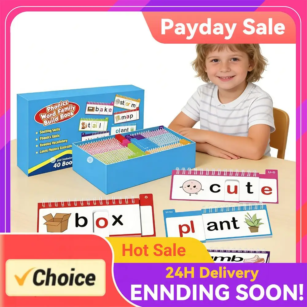 

Word Family Build Book Learn To Read Phonics Flash Cards Kindergarten Reading Books for Preschool Learning Activities