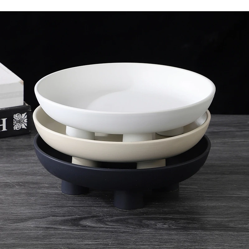 

Simple Ceramic Fruit Plate Living Room Dining Table Storage Candy Snack Modern Household Tableware