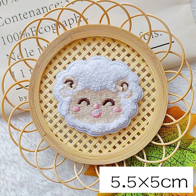 Cute Animal Self-adhesive Plush Applique Patches For Clothing Kids Decorative Bags Hats Scarves DIY Phone Cases Stationery