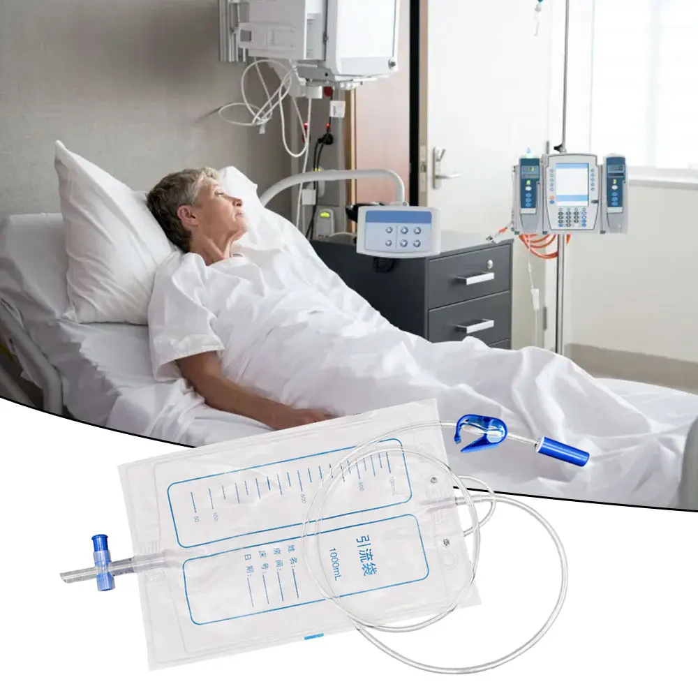 5-50PCS 1000ml External Disposable Urine Bag PVC Storage Urinary Drainage Sack Pee Collection Bags With Cross Valve Catheter