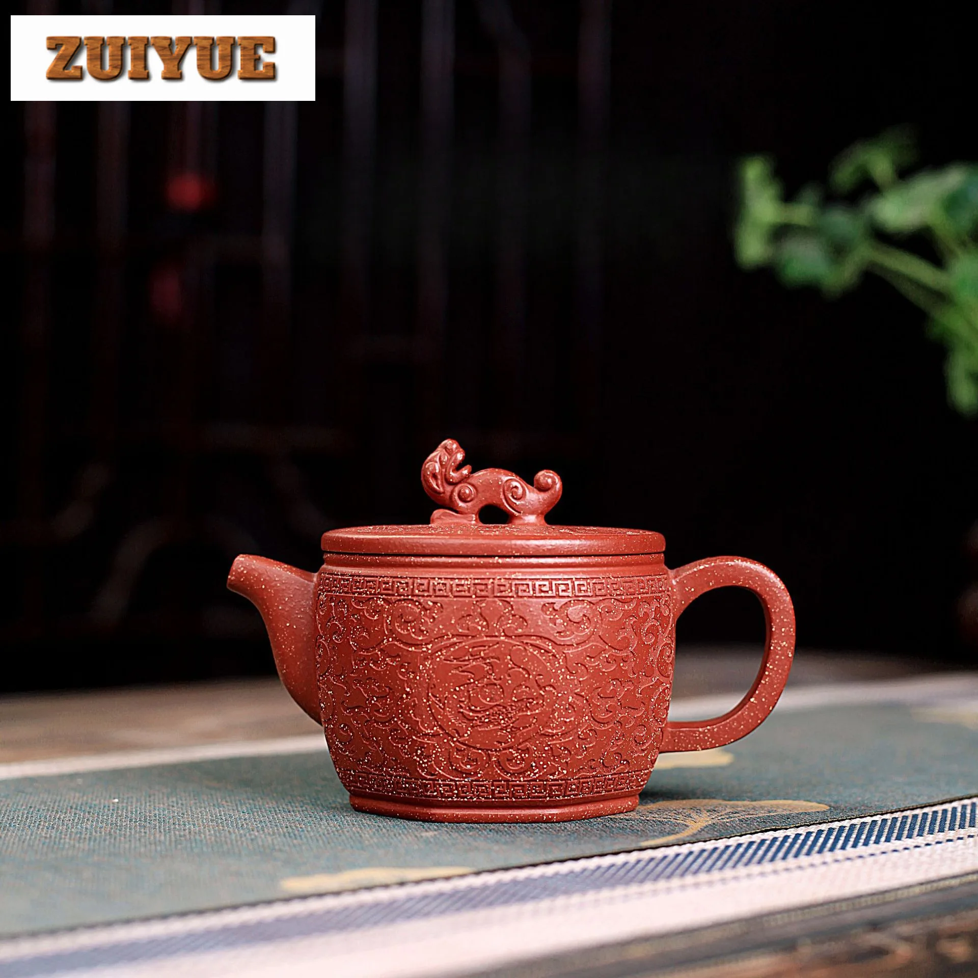 

290ml Traditional Yixing Purple Clay Teapots Handmade Octagon Large Caliber Pot Raw Ore Downhill Mud Kettle Zisha Tea Set Tea