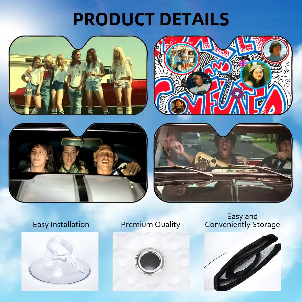 

D-Dazed And Confused Sun Visor Reusable Aluminum Foil Car Windshield Sun Visor UV Protector Heat Insulation Cover Shade