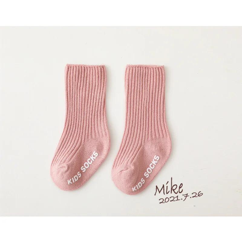 Ins Baby Socks Kids Socks Vertical Stripe Baby-Socks Pit Strip Anti Slip Glue Kids Tube-Socks Loose Baby Floor-Socks New Born