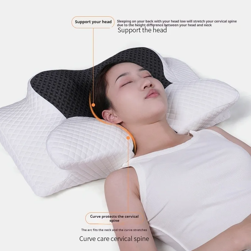 Memory Foam Cervical Pillow 2 in 1 Ergonomic Contour Orthopedic Pillow Neck Pain Contoured Support Pain Relief Sleeping Pillow
